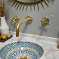Handmade Wall-Mounted Copper Faucet – Artisan In-Wall Bathroom Sink Tap | Luxury Moroccan Copper Mixer