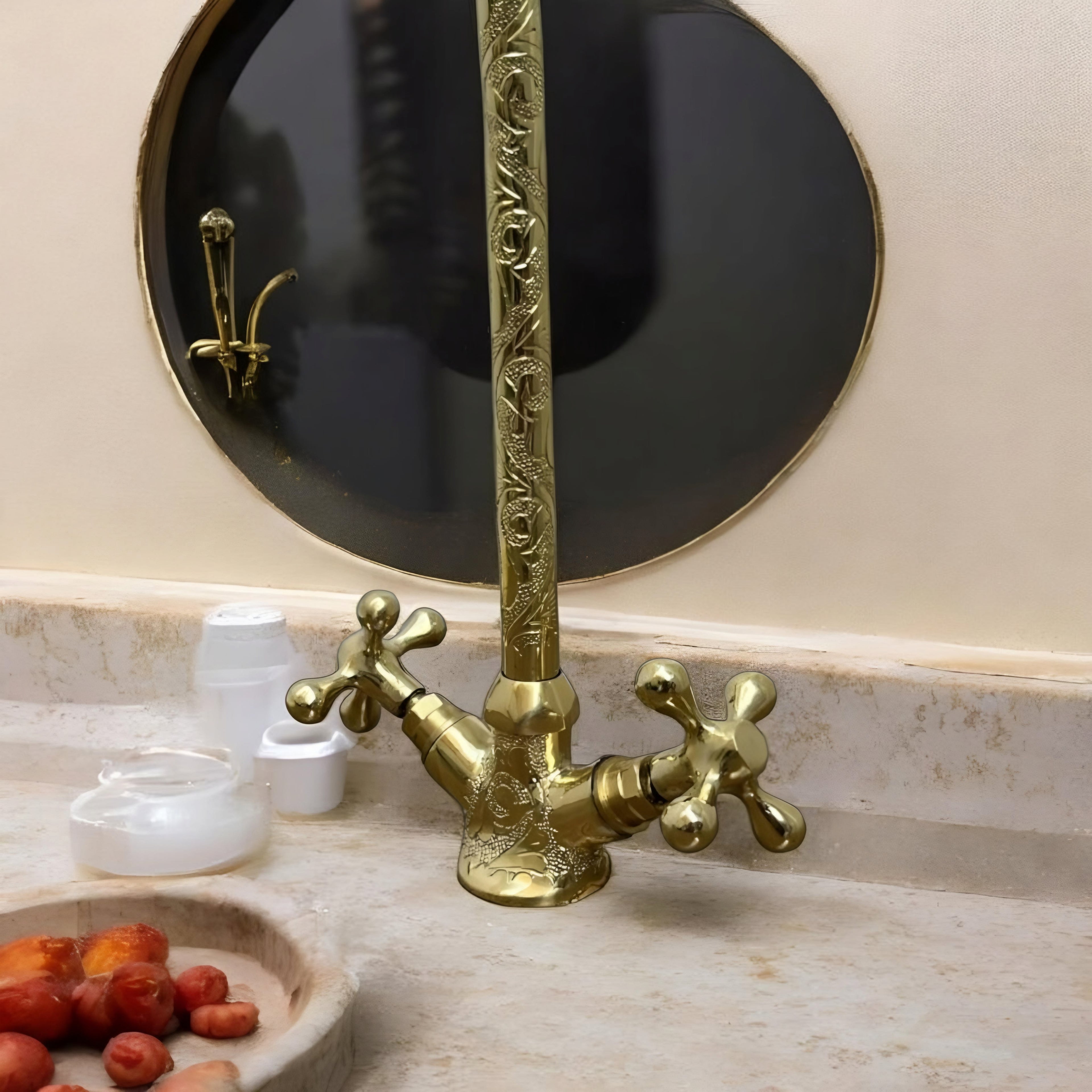 Handmade Artisan Copper Faucet – Luxury Moroccan Solid Copper Bathroom Sink Mixer | Vintage & Modern Water Tap
